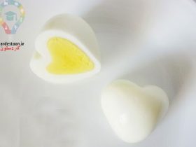 تزیین تهیه تخم مرغ آب پز به شکل قلب 