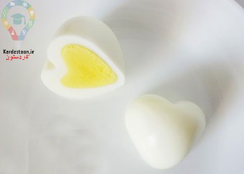 تزیین تهیه تخم مرغ آب پز به شکل قلب 