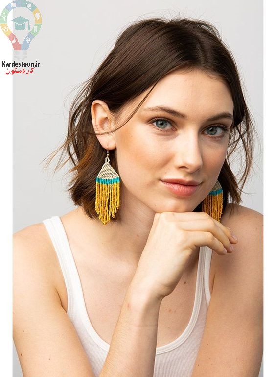 آموزش ساخت گوشواره رشته ای کاموایی+ تصاویر
