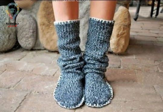با لباس های بافتنی جوراب گرم درست کنید! 