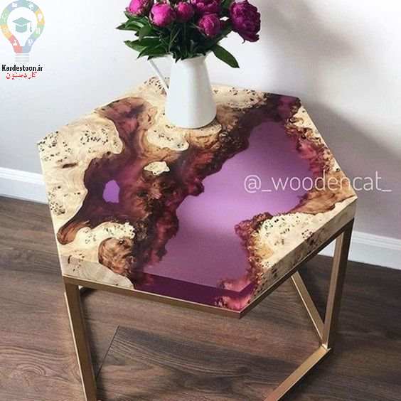 انواع رزین کاری روی چوب تزیینی فوق العاده در خانه 
