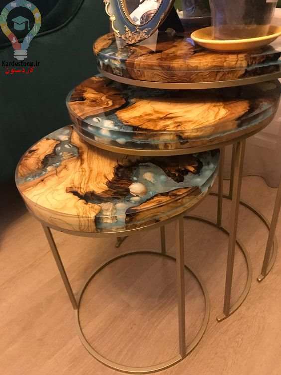 انواع رزین کاری روی چوب تزیینی فوق العاده در خانه 