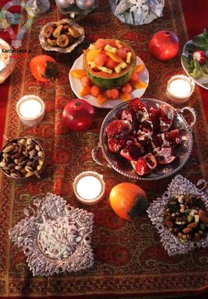 تزیین میز شب یلدا لاکچری