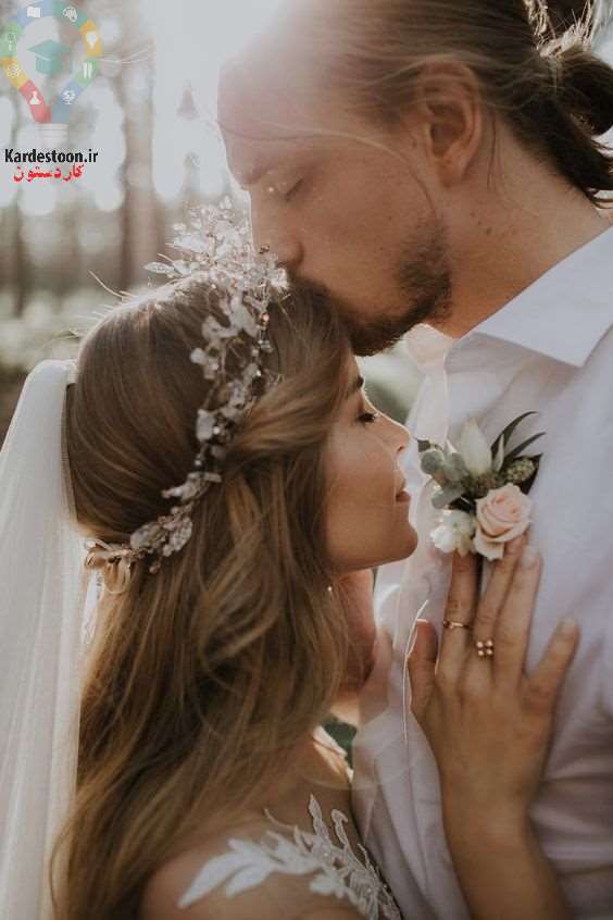 جدیدترین ژست عروس و داماد در باغ 