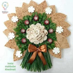 تزئین نون و پنیر و سبزی برای سفره افطار