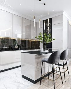 کابینت سفید نقره ای 