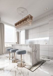 کابینت سفید نقره ای 