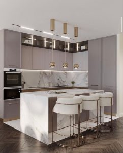 کابینت سفید نقره ای 