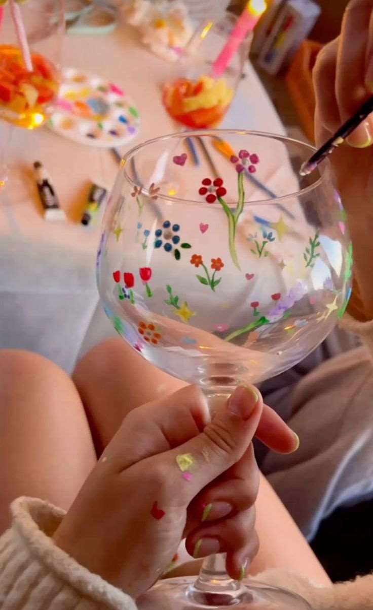 نقاشی روی لیوان شیشه ای هندوانه‌ای