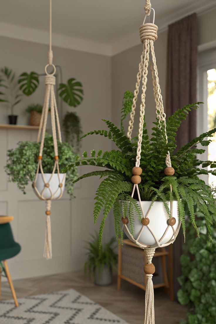 38. آویز کوچک مکرومه برای گیاهان