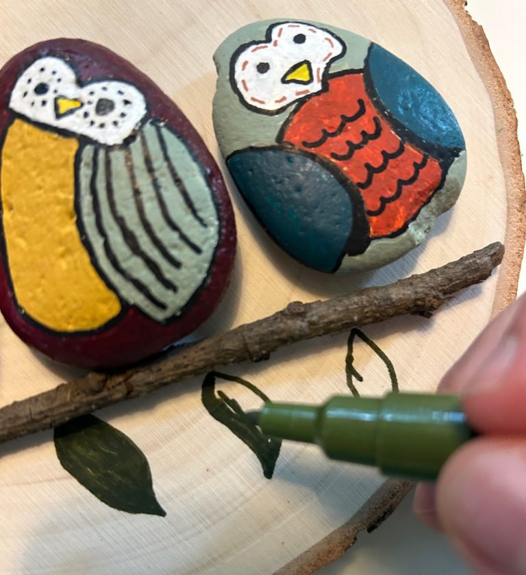 آموزش هنر سنگ با طرح جغد برای مبتدیان