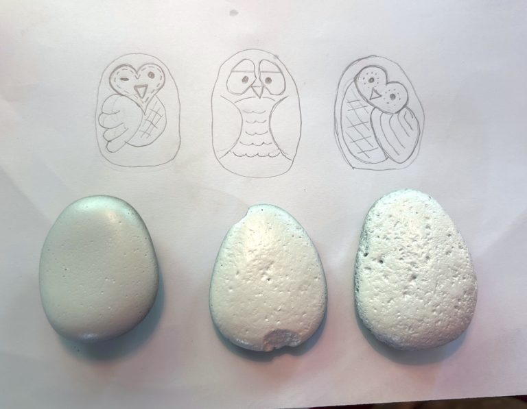 آموزش هنر سنگ با طرح جغد برای مبتدیان