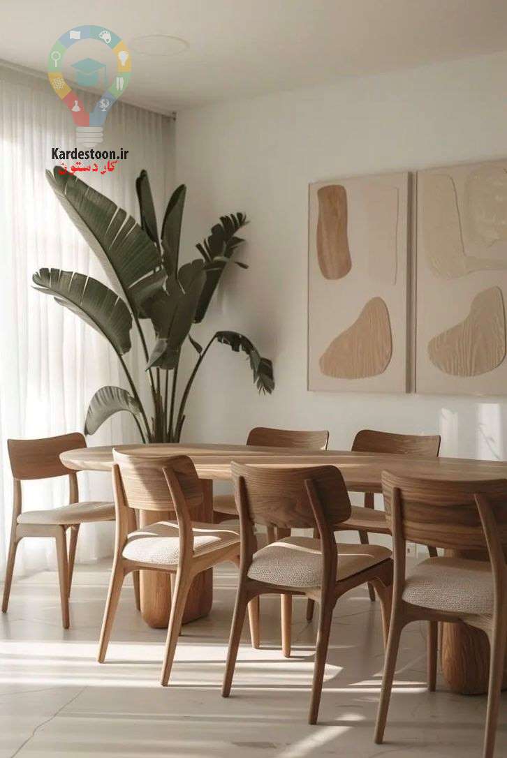 مینیمال میز ناهارخوری گرد چوبی