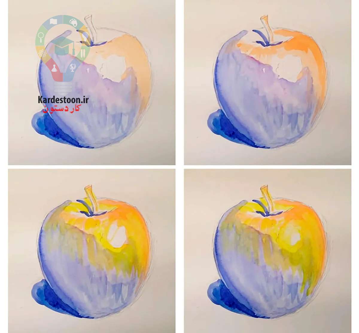 کاغذ را با رنگ زیرین آماده کنید