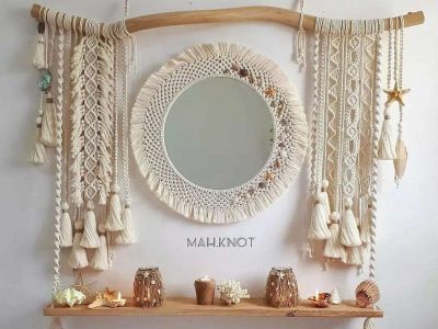 انواع مدل های قاب آینه با بافت مکرومه!