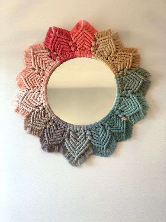 انواع مدل های قاب آینه با بافت مکرومه!